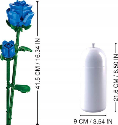 Lodër me blloqe Sluban Flowers Blue Rose Vase, 254 copa, për mosha 10+, shumëngjyrëshe