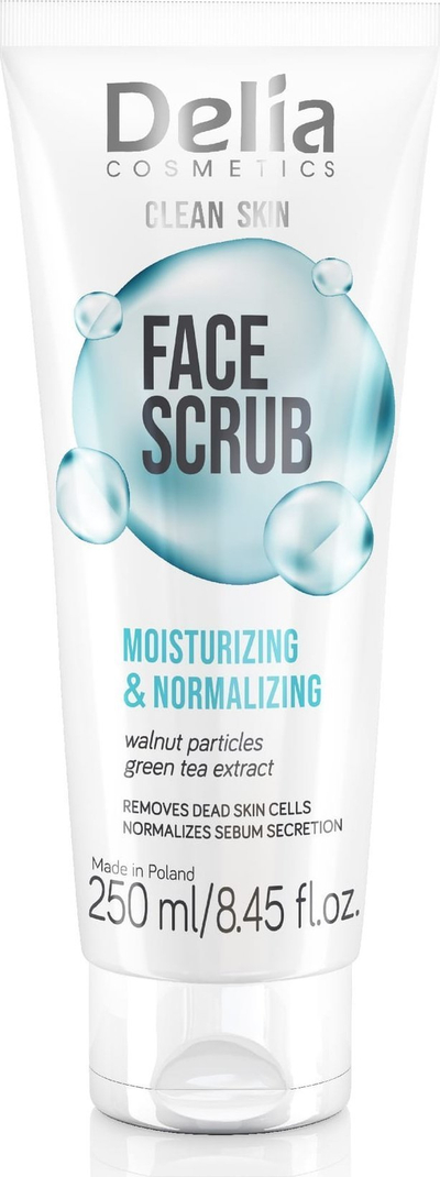 Scrub fytyre Delia Cosmetics Clean Moisturizing, 250ml, për lëkurë të hidratuar