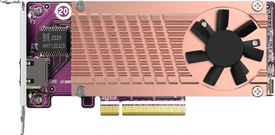 Kartë zgjerimi QNAP QM2, PCIe Gen3 x8, me ventilator, rozë