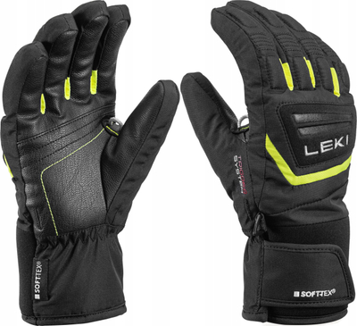 Doreza skish për kalamaj Leki Griffin 3D Junior, SOFT-TEX, Trigger System, të zeza me të verdha