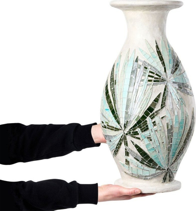 Vazo dekorative Beliani RAWAS, qeramike, 53 cm, e bardhë