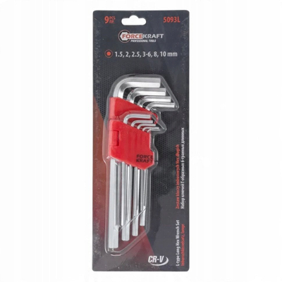 Set çelësash Allen FORCEKRAFT FK-5093L, 9 copë, 1.5-10 mm, të gjatë