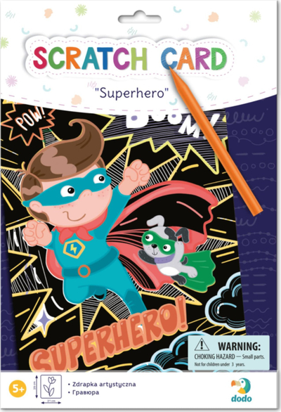 Poster gërvishtës Superhero Scratch off, dekor për mur, shumëngjyrësh