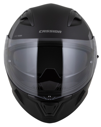 Helmetë integrale Cassida Orbit Grind 2026, me vizor dielli, polikarbonat, e zezë mat gri