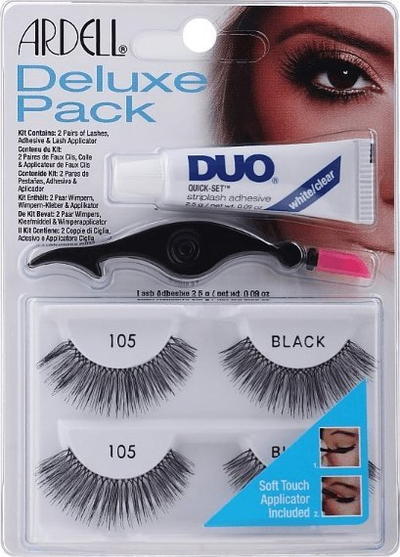 Set qerpikësh fallco Ardell Deluxe Pack 105, 2 palë, me ngjitës, të zinj