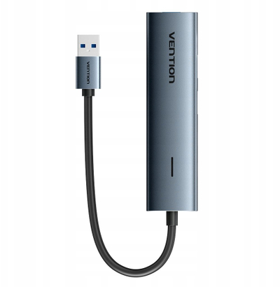 HUB USB Vention TGXHB, 5 me 1, nga USB-A në USB-C edhe 3x USB 3.0, 0.15m, gri