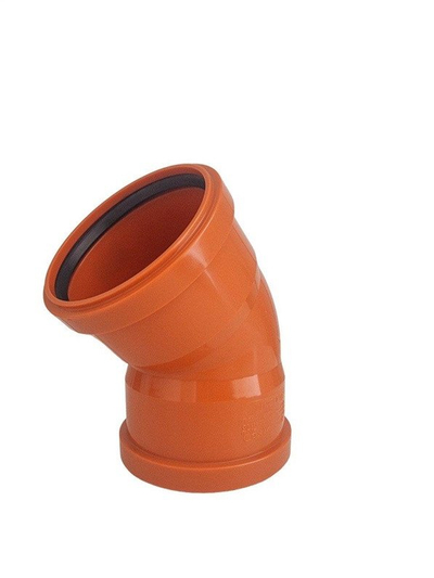 Tub kthesë KG DN 110, 45°, 2 m, PVC, portokalli