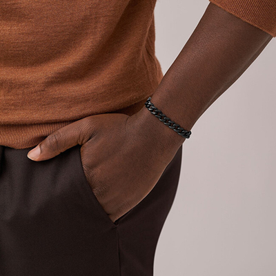 Byzylyk modern çeliku i zi Ellis Fossil JF04634001, unisex
