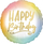 Balonë dekorative Ombre Happy Birthday, 17", folie, ngjyrë ombre me të artë