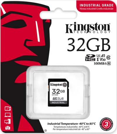 Kartë memorie Kingston Industrial SDHC, 32GB, UHS-I/U3, A1, V30