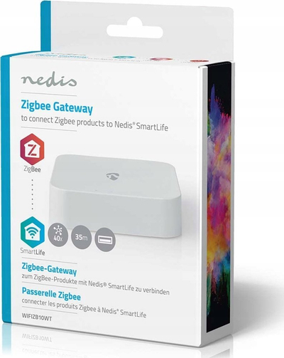 Gateway inteligjent Nedis ZigBee 3.0 WIFIZB10WT, Wi‑Fi, deri 40 pajisje, i bardhë