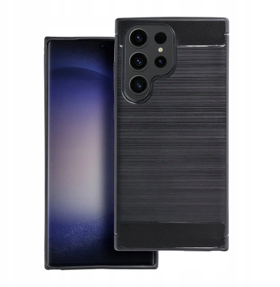 Futrollë telefoni OEM CARBON për Samsung A17 Oppo A17k, gome e fortë, me anë të përforcuara, e zezë