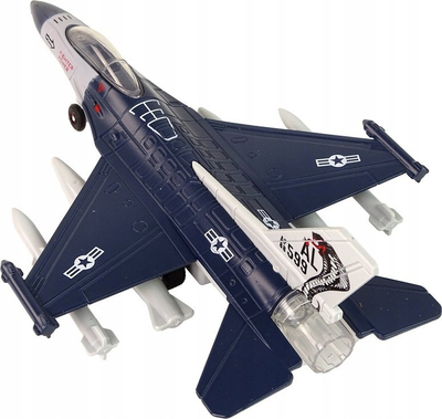 Avion lodër Leantoys Fighter, 1:72, me drita edhe zë, blu navy