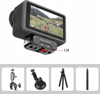 Adapter Puluz PU995B për GoPro 1/4" te DJI Osmo Action 3 4, i zi