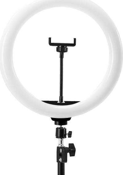 Llampë unazore Activeshop GLOW 13", 10W, me tripod, e bardhë