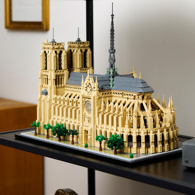 Set ndërtimi LEGO Notre-Dame De Paris, arkitekturë koleksionare, dekor për ekspozim, shumëngjyrësh