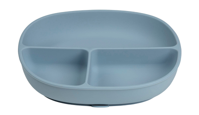 Pjatë silikoni për fëmijë b.box Silicone Plate, me kapak, me ndarje, jeshile sage
