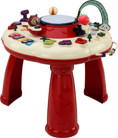 Tavolinë loje edukative Leantoys Little Piano, interaktive, me drita edhe tinguj, e kuqe