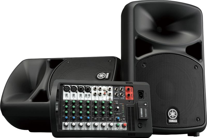 Sistem PA portabël Yamaha STAGEPAS 600BT, 680W, mikser 10 kanale, i zi