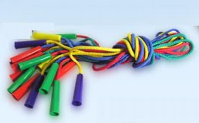 Јаже за скокање Malimas Cord 200cm, пластична рачка, повеќебојно