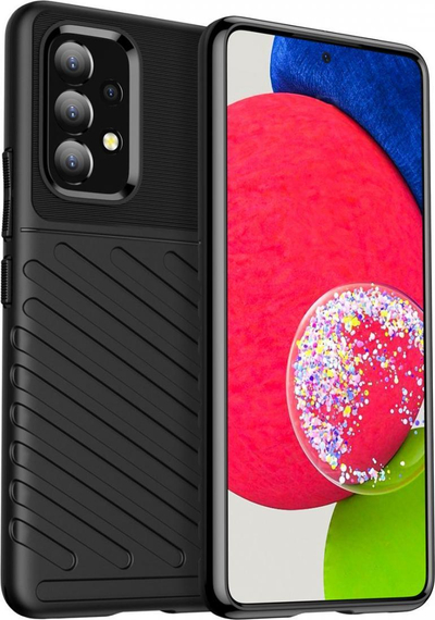 Kapak mbrojtës Hurtel Thunder Case për Samsung Galaxy A53 5G, TPU i butë, antishok, i zi