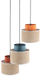 Llambadar varës TK Lighting DUO JUTA MIX 2759, 3xE27, lartësi e rregullueshme, multikolor