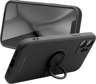 Mbrojtëse telefoni Roar Amber për Samsung Galaxy A55 5G, me unazë 360°, e zezë