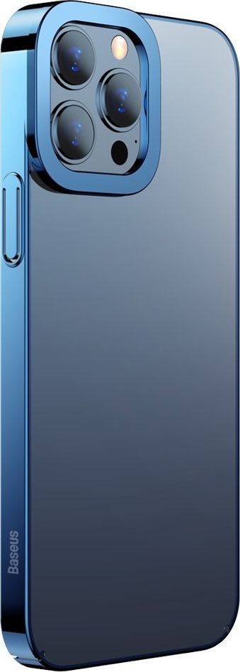 Kapak telefoni Baseus Shockproof për iPhone 13 Pro Max, transparent, blu metalik