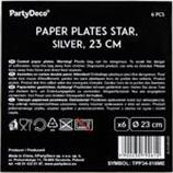 Pjata letre festash Silver Star, set 6 copë, 23 cm, ngjyrë argjendi