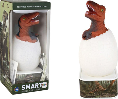 Lampë nate Leantoys Egg Lamp T-Rex, LED, Micro USB, e kuqe