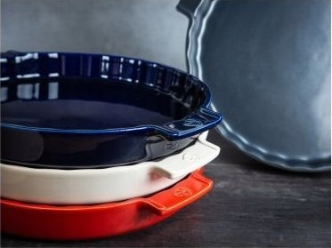 Tavë pite Peugeot, qeramike 28cm, rrumbullake, gri e errët