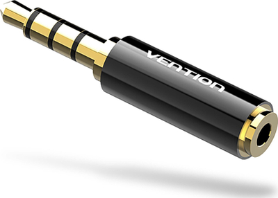 Adaptues audio Vention, 3.5mm mashkull në 2.5mm femër, trup metalik, i zi