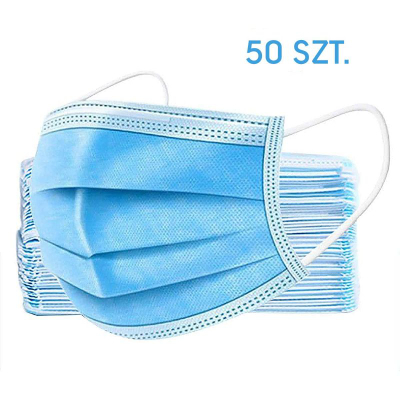 Maskë mbrojtëse respiratore Enero CE-01, 3 shtresa, 50 copë në kuti, blu