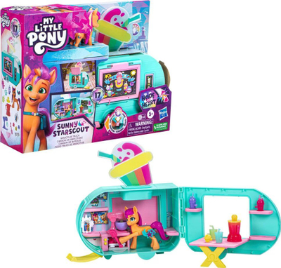 Set lojrash My Little Pony Sunny Starscout Smoothie Truck, 17 pjesë, me drita, shumëngjyrësh
