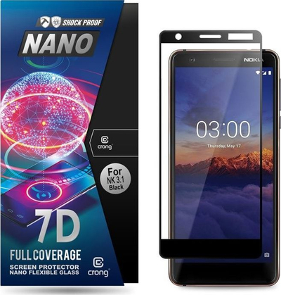 Xham mbrojtës Crong 7D Nano Flexible Glass, 0.2mm, 9H, për Nokia 3.1, transparent