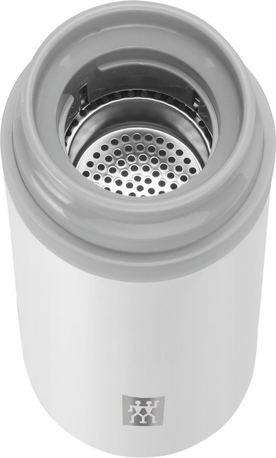 Shishe termike me infuzer Nerthus, 420ml, çelik inox, gri dhe e bardhë