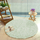 Тапет Shaggy Strado Round, 150x150 cm, висок пуш, боја White Lime