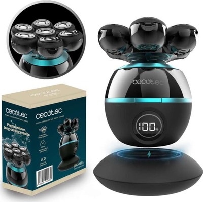 Rroje flokësh Cecotec PrecisionCare Skull Shaver, pa kabllo, bateri rikarikueshme, e zezë