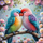 Set diamant painting Norimpex Lovebirds, puzzle dekorativ, 30x40cm, shumëngjyrësh