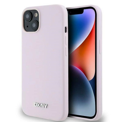 Kapak telefoni DKNY Liquid Silicone, për iPhone 14 6.1", MagSafe, rozë