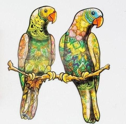 Puzzle druri PuzzleOK Budgerigars A4, 82 copë, shumëngjyrëshe