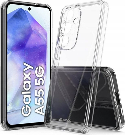Mbulesë telefoni Crong Crystal Shield për Samsung Galaxy A55 5G, kundër goditjeve, transparente