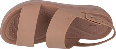 Sandale për goca Crocs Brooklyn Low Wedge W 206453 2EL, me platformë të ulët, bezhë kafe