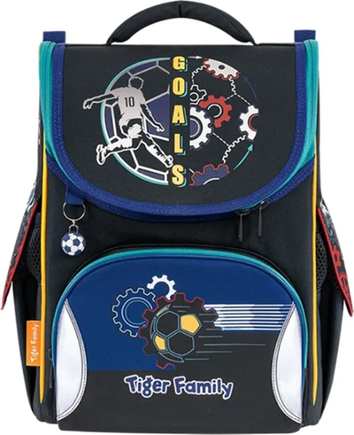 Çantë shkolle Tiger Family Nature Quest Pro One Goal, ergonomike, me reflektues, e zezë