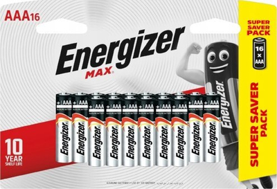 Bateri alkaline AAA Energizer Max, paketim 16 copë
