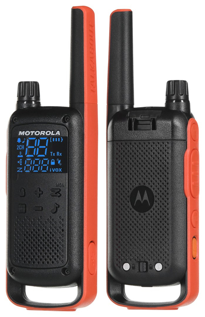 Radiolidhje Motorola TLKR T82, diapazon deri 10 km, 2 copë, e zezë