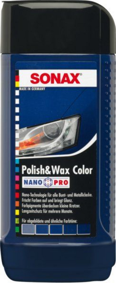 Polirues dhe wax me ngjyrë Sonax Nano Pro, 250 ml, i kaltër