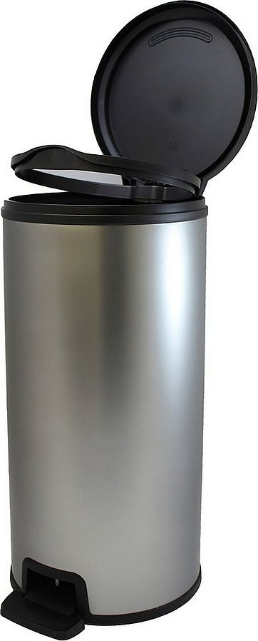 Kosh plehrash Curver Deco Bin Round, 30L, me pedale, argjendt mat