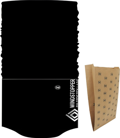 Shall multifunksional Buff Windproof Solid, Gore Windstopper, për burra, i zi