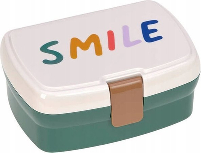 Set dreke për fëmijë Lassig Little Gang Smile, shishe 460 ml, lunchbox me ndarje, i gjelbër